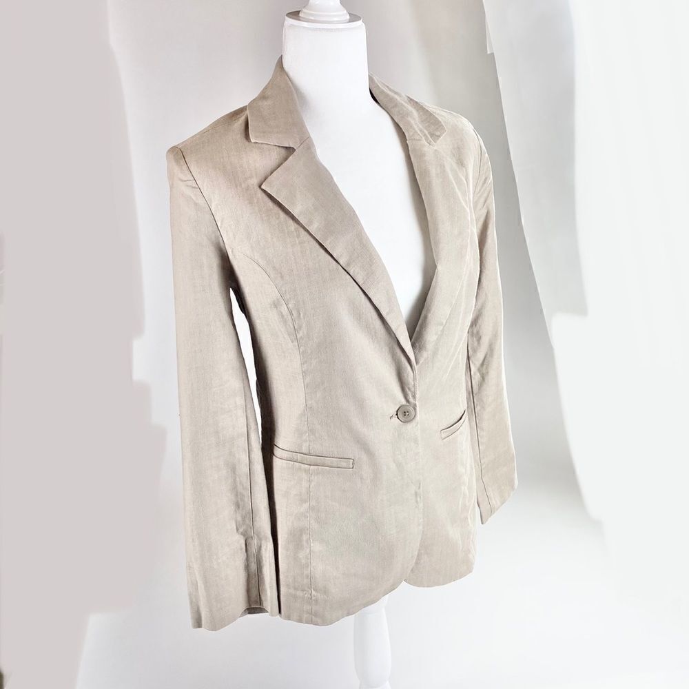 Evereve Level 99 tan stretch blazer jacket S